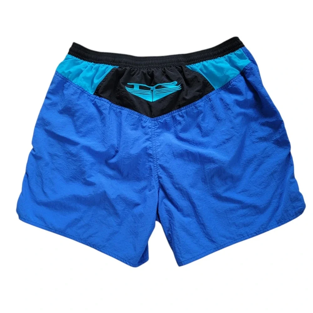 Vintage TYR Swim Trunks‎ Mens XL 90s Blue Teal Mesh Lined 5.5